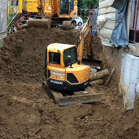 Une grue en activité